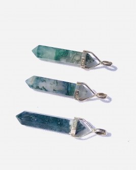 Pend Moss Agate DT Sterling